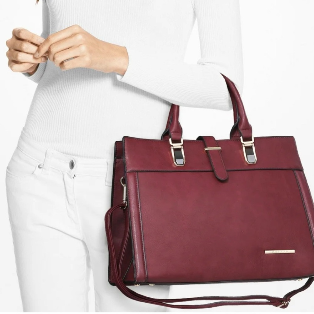 Burgundy Tote and Pouch Set - Picture 5 of 5
